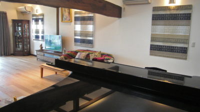向日市のお家に輸入カーテンを使って和風モダンな雰囲気に仕上げました。京都