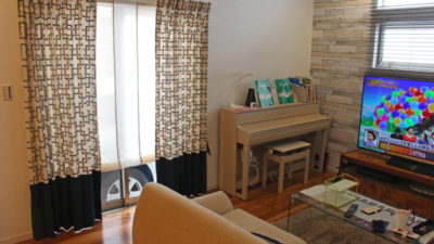 摂津市のご新築・リビングや子供部屋のオーダーカーテン施工実例です。