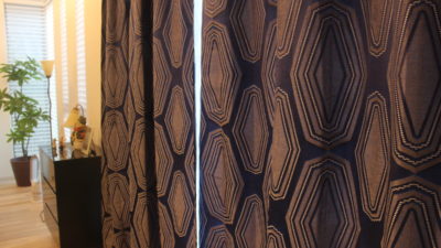 箕面市の素敵なご新築のカーテンにはフランス製輸入カーテンと調光ロールスクリーンFUGAで！大阪