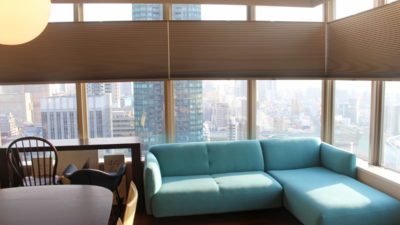 大阪市福島区の高層マンションにルーセントホーム社のシェルシェードを取付しました！