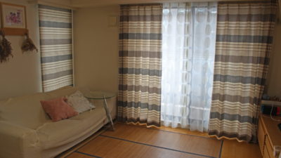 ナチュラルなお部屋をオシャレなカーテンやレースカーテンで模様替えしました！大阪府茨木市のマンション